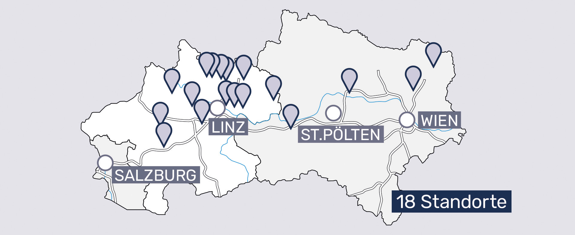 WIMBERGER Gruppe Standorte im Überblick