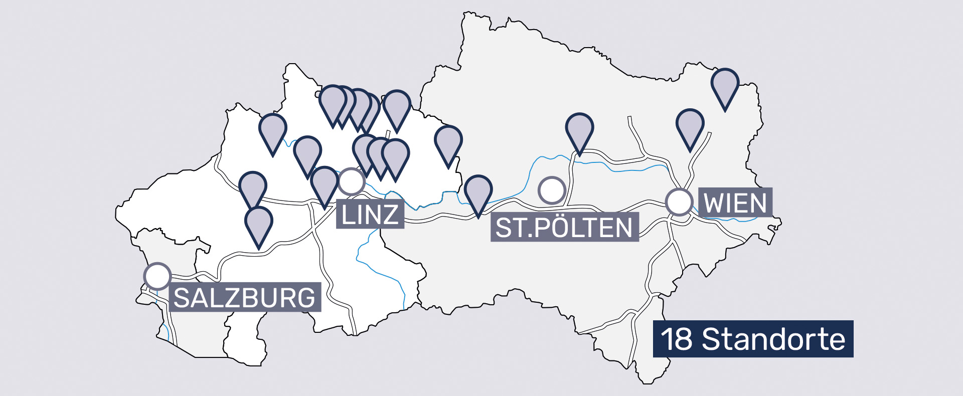 Die WIMBERGER Gruppe Standorte im Überblick