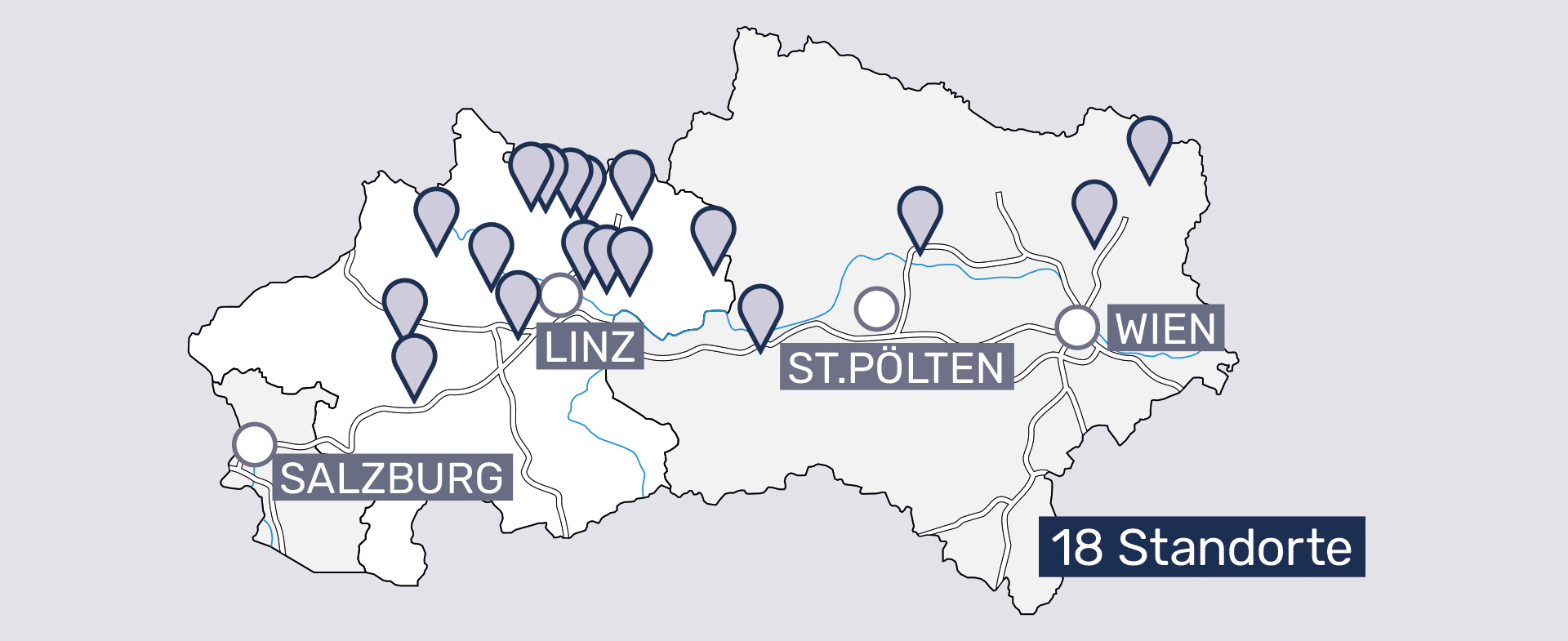 WIMBERGER Gruppe Standorte im Überblick